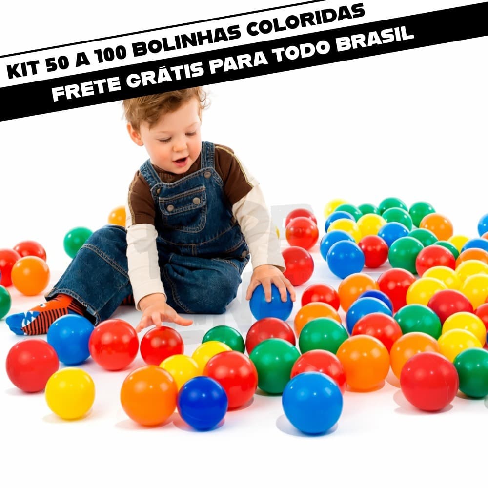 Kit Pacote 50 a 100 Bolinhas Coloridas Infantil Para Piscina Alta Qualidade Premium BB Bolinhas