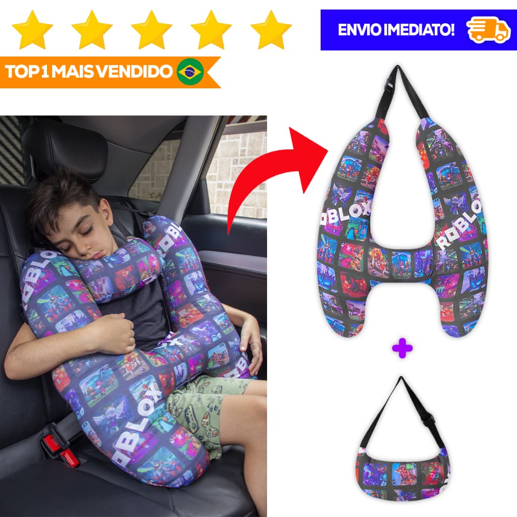 Almofada para Viagem Formato H para Crianças Confortável e 100% Seguro