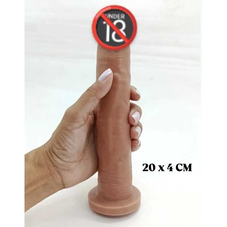 Pênis de Silicone Realístico 20 x 4 CM Grande e Grosso Dildo Consolo Pinto Sexy Shop