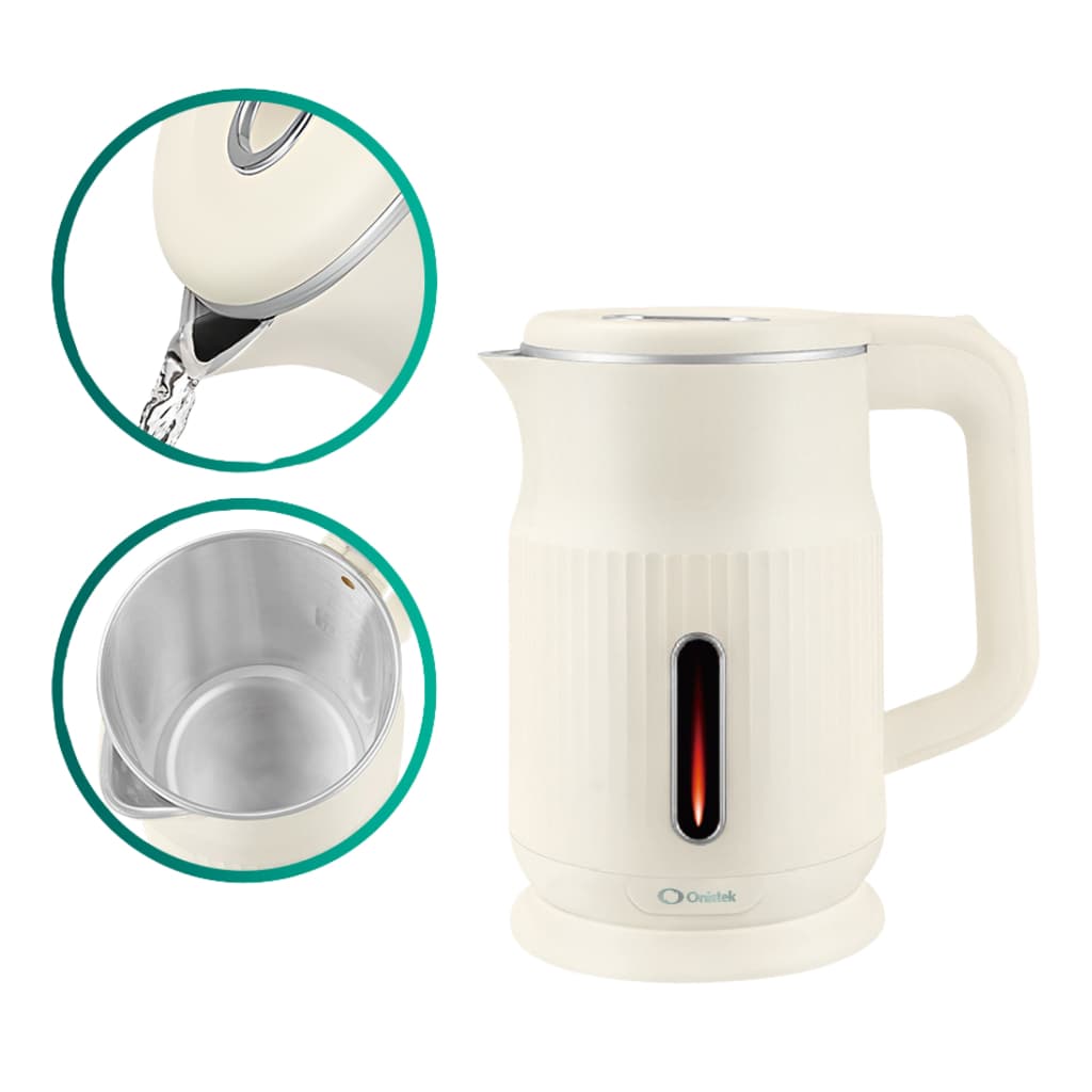 Chaleira Elétrica de 1.6L,127V/220V, Ferve Água Rápido com Tampa e luz