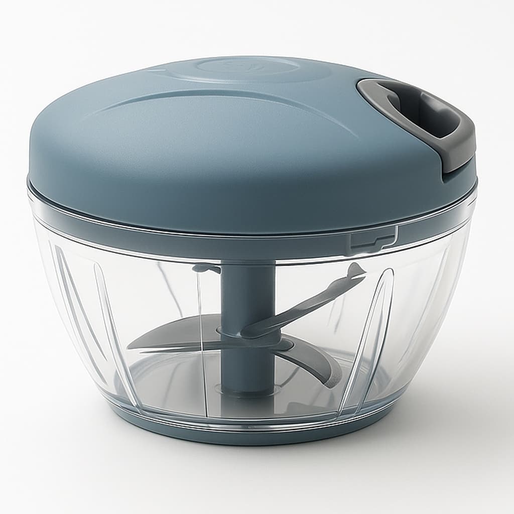 Processador Triturador Picador Manual de Alimentos 500ml 3 Lâminas Inox com Base Antiderrapante