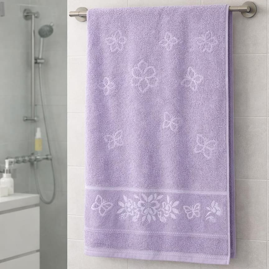 Toalha de Banho Garden 100% Algodão – Floral Jacquard, Maciez Premium e Alta Absorção