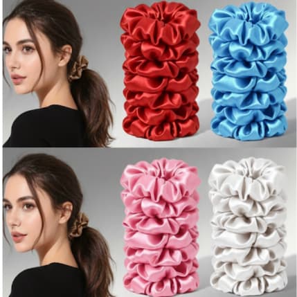Kit 20 Xuxinha De Cetim Cores Variadas Ant-frizz  Scrunchie