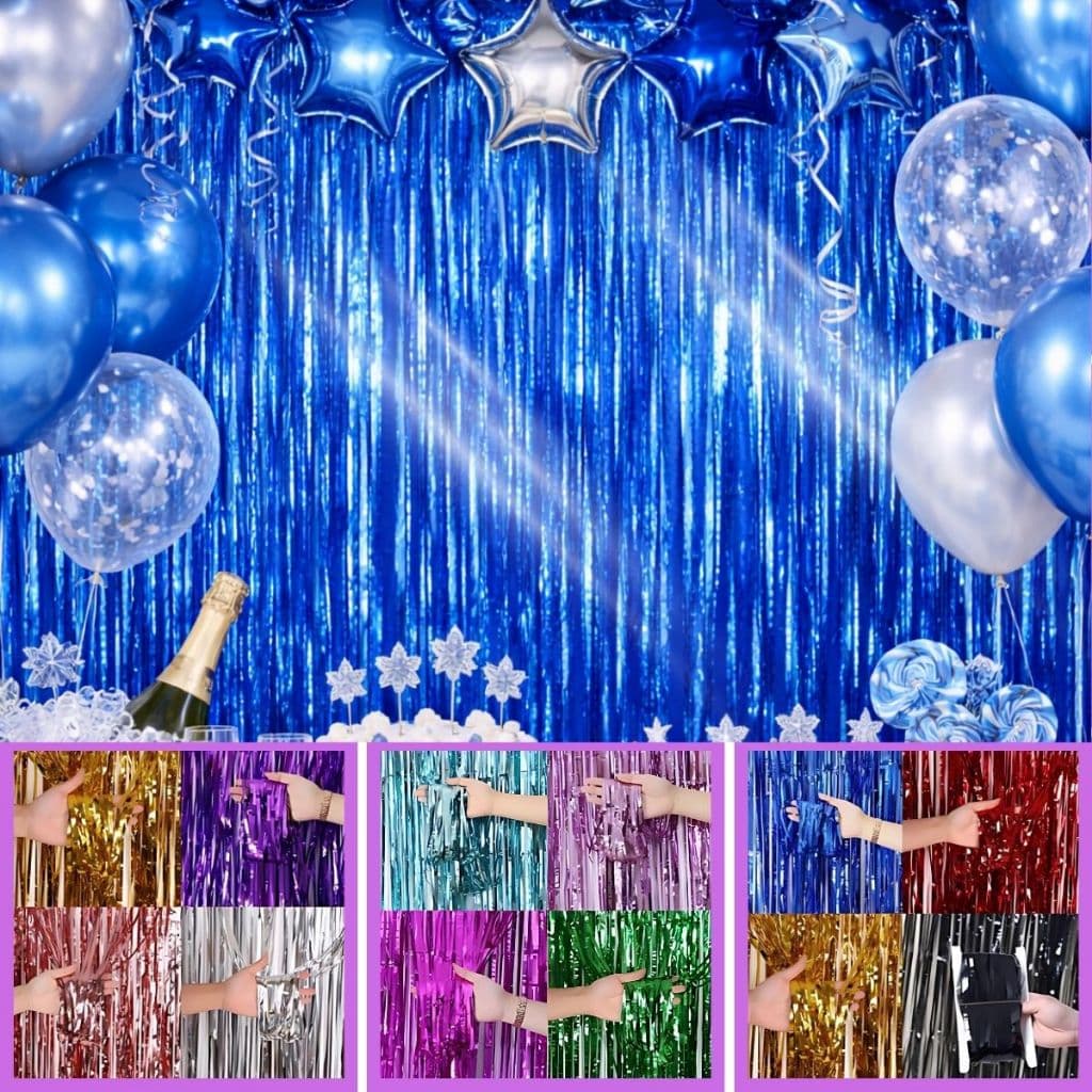 Cortina Metalizada Decoração 2M X 1M Painel Decoração Festa Enfeite Eventos Halloween Celebração