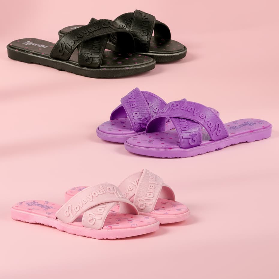 Sandália Rasteirinha Infantil Menina Tira Cruzada Feminina - Kit 2 ou 3 Unidades - Tamanho 25 ao 32