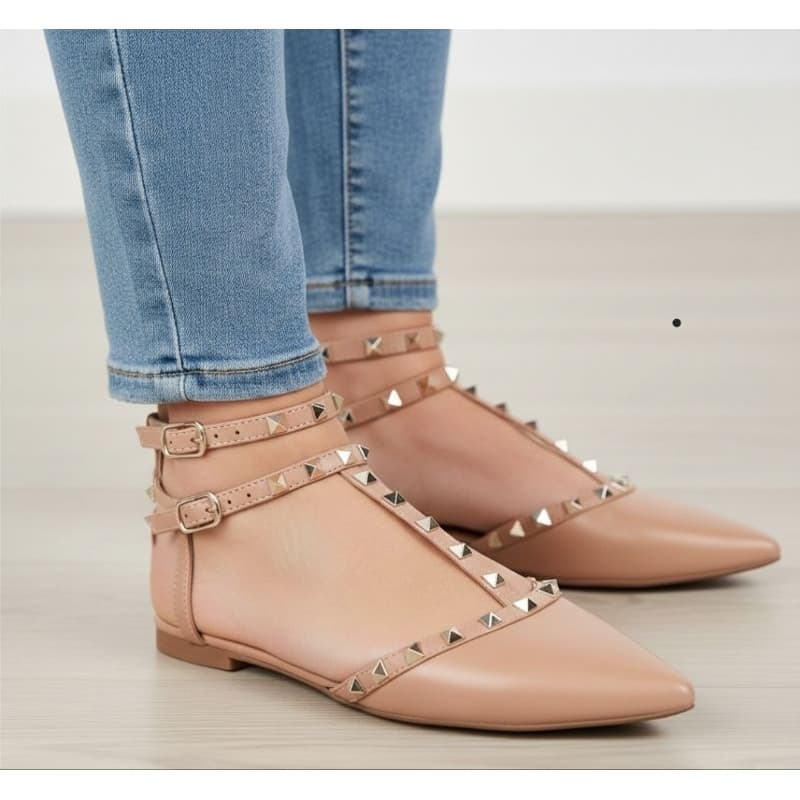 Mule Feminino Couro Bovino Bico Fino Pirâmide Muda Luxo Elegante Confortável Casual Antiderrapante