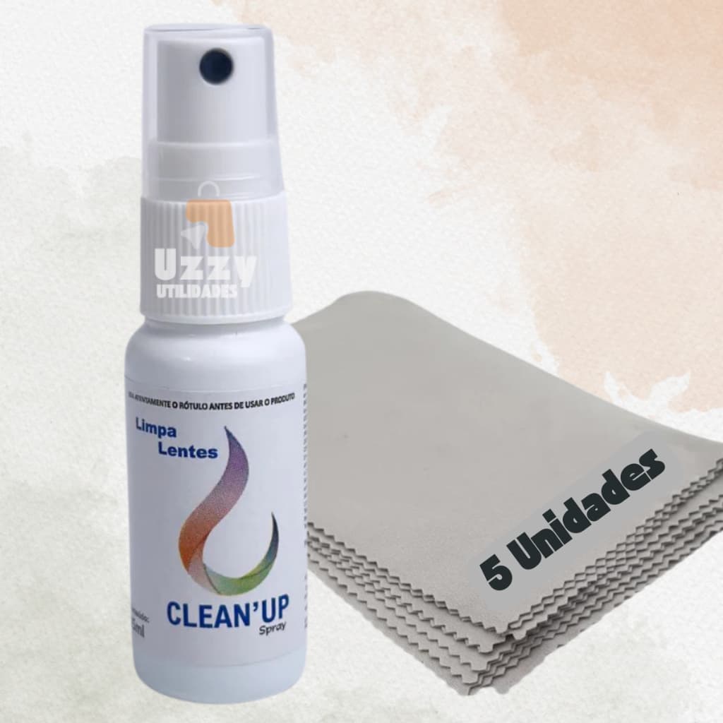 Kit Limpa Lentes Óculos Telas Celular Note Computador + 5 Flanelas