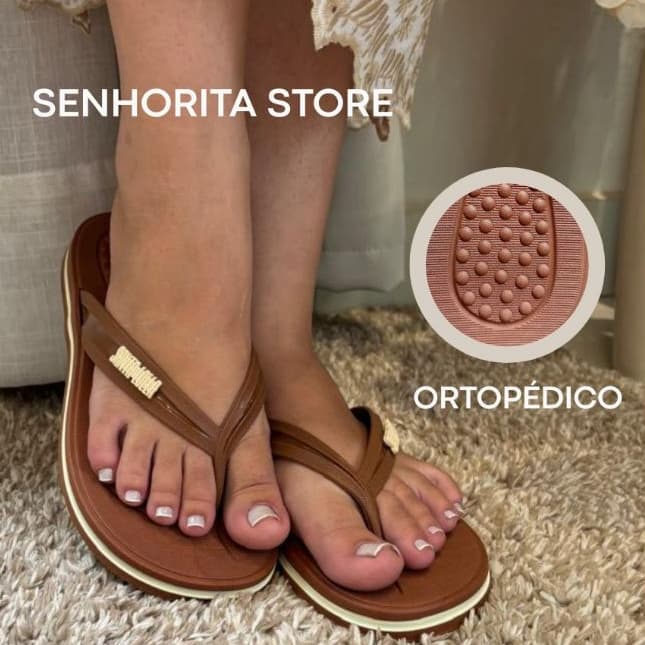 Sandalia Chinelo Feminina Ortopedica Antiderrapante Lançamento ideal para o dia a  dia Moda Verão Praia Mar