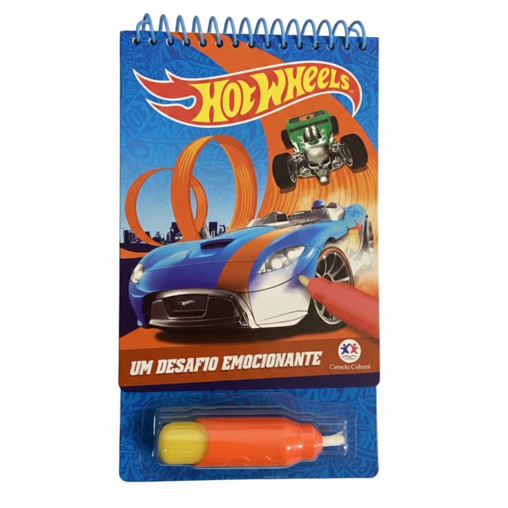 Livro Hot Wheels Um Desafio Emocionante - Colorindo com Agua