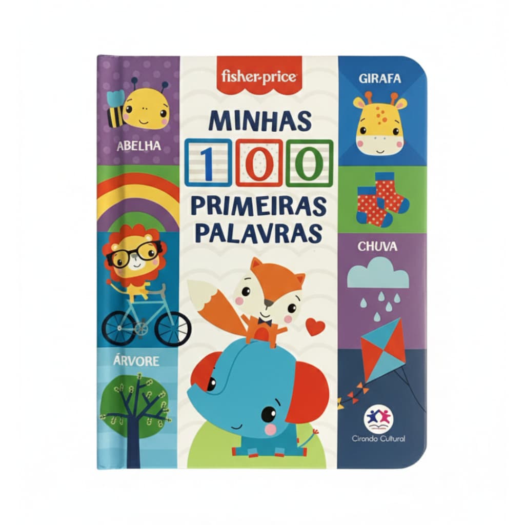 Livro Interativo Infantil Minhas 100 Primeiras Palavras Fisher Price Com Capa E Páginas Duras