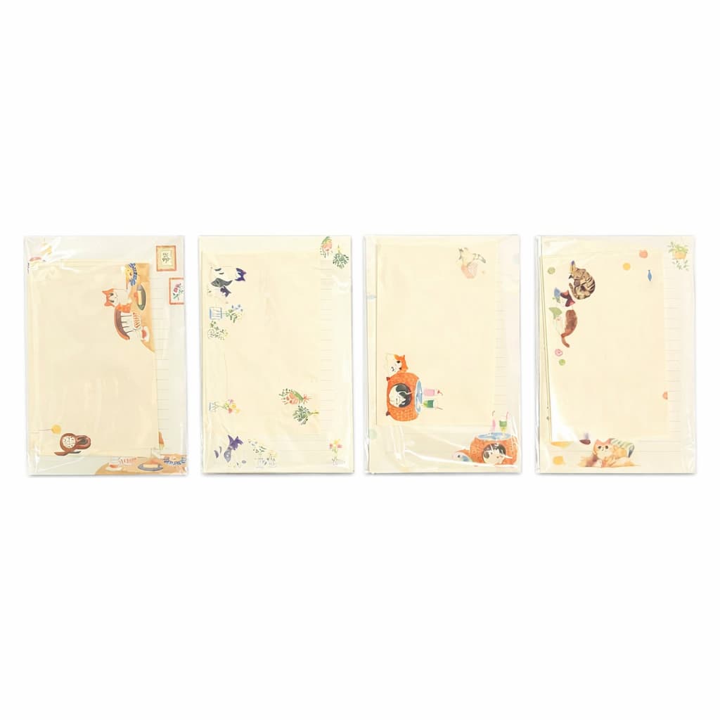 Kit Papel de Carta com Envelopes – 6 Papéis + 3 Envelopes Decorados