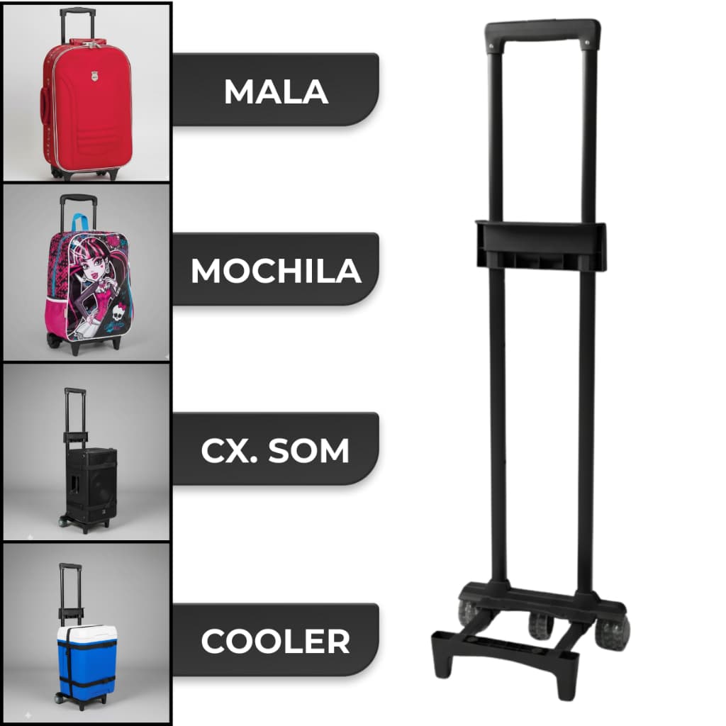 Carrinho de Mala Mochila 50cm 60cm 70cm Puxador Acessório Bagagens Caixa de Som Caixa Térmica Cooler
