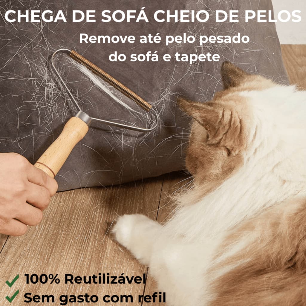 Escova de Cobre Removedora de Pelos Pet Sofá Tapete Roupa Cachorro e Gato Reutilizável