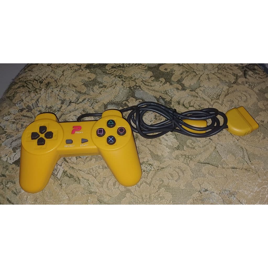 Controle de PS1 Playstation One Amarelo Marca Players Novo
