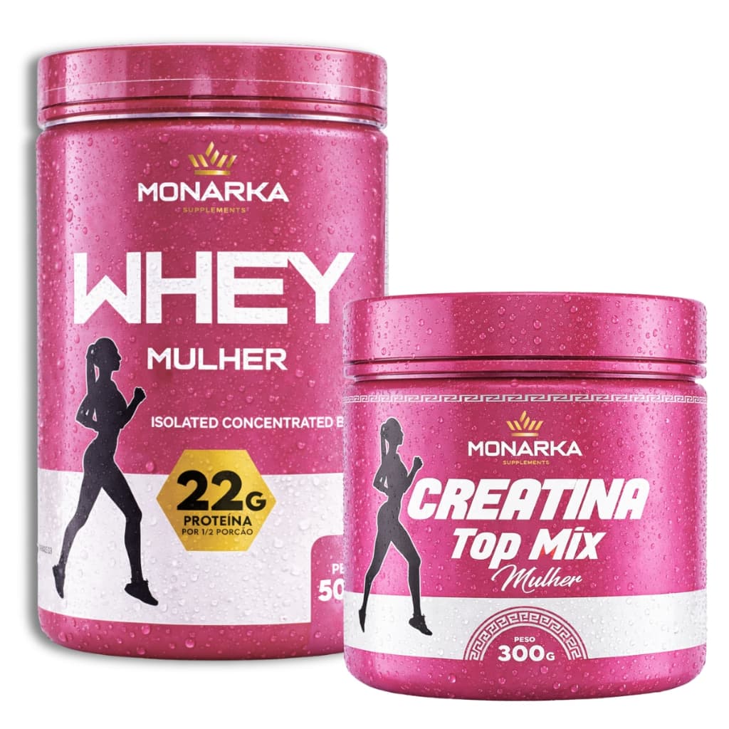 KIT Whey Protein Mulher Isolado - Perfect Blend Proteína + Creatina Monohidratada Feminina 300g