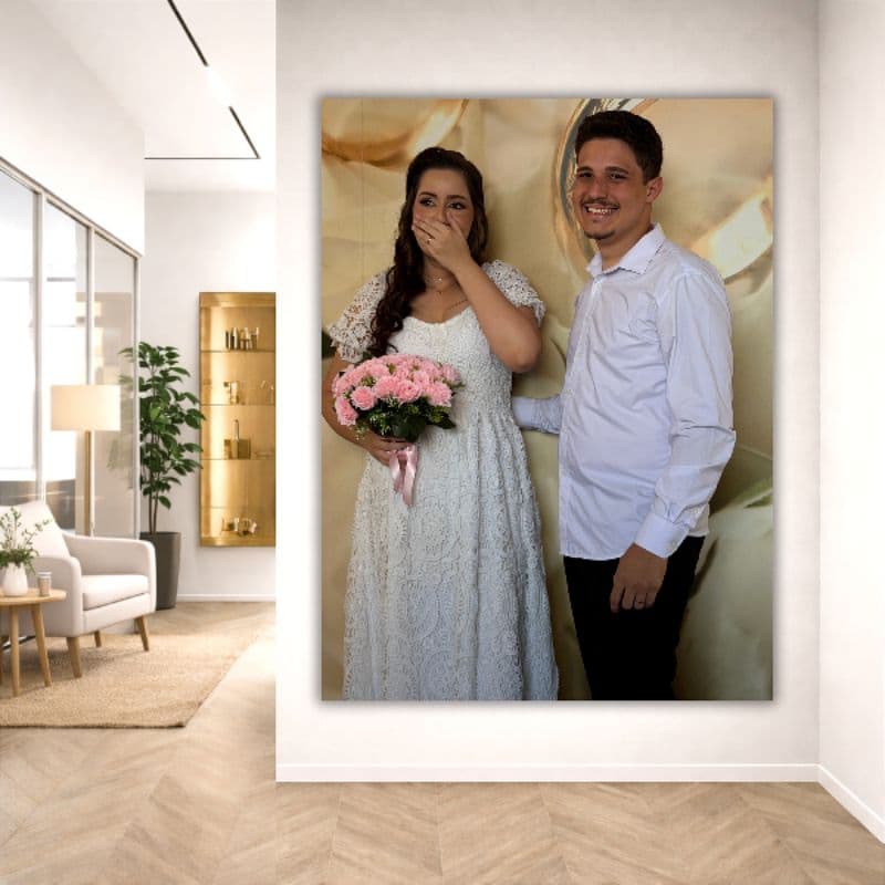 Quadro Decorativo Placa Decorativa MDF 110x80Cm Personalizado Com Sua Foto Casal Família Pet