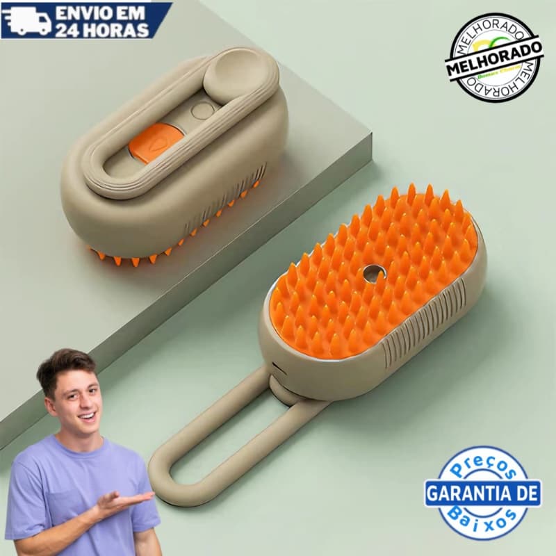 Escova A Vapor Para Gatos Cães 3 Em 1 Escovas Elétricas De Pêlos Pentes De Massagem