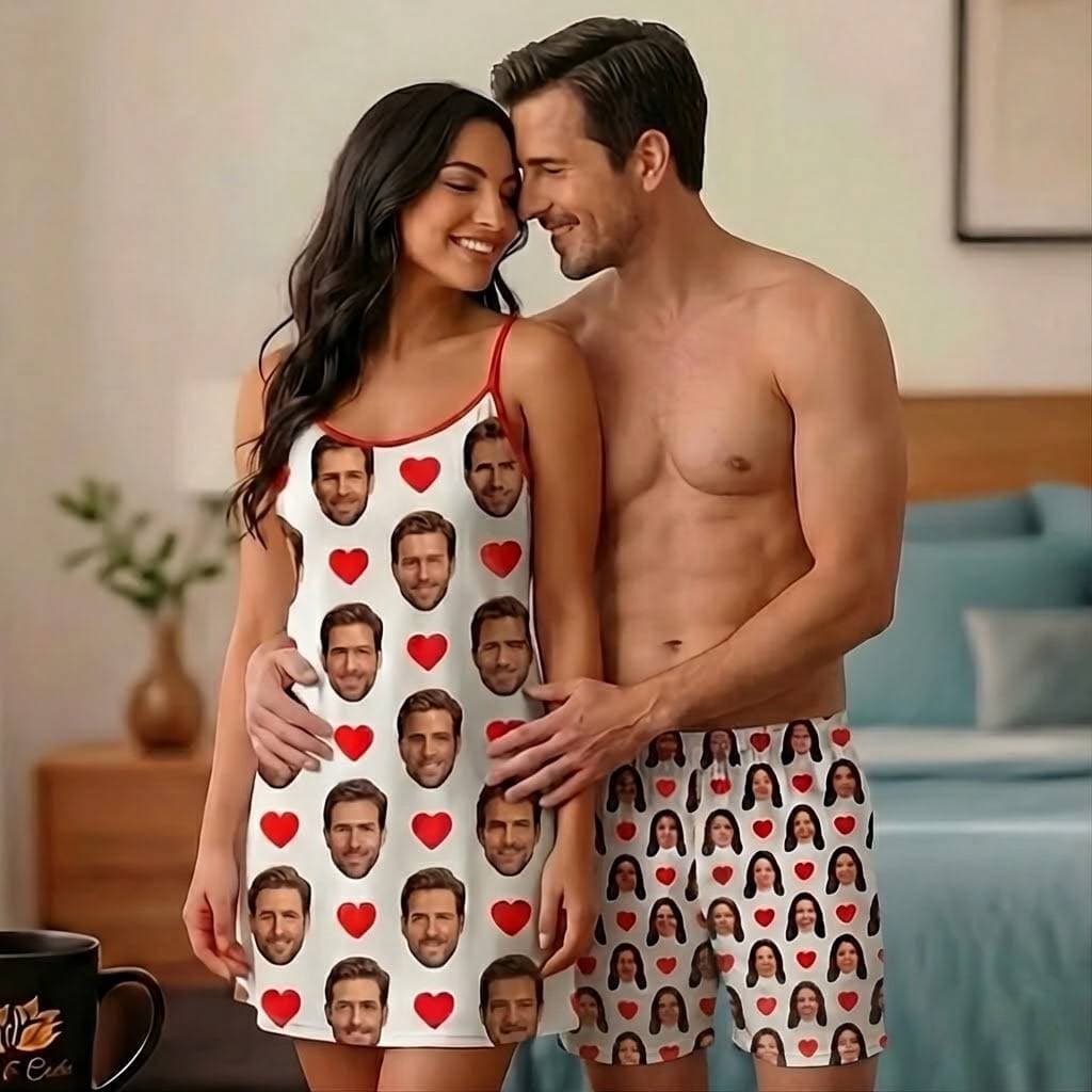 Pijama Camisola com Short Personalizado Foto