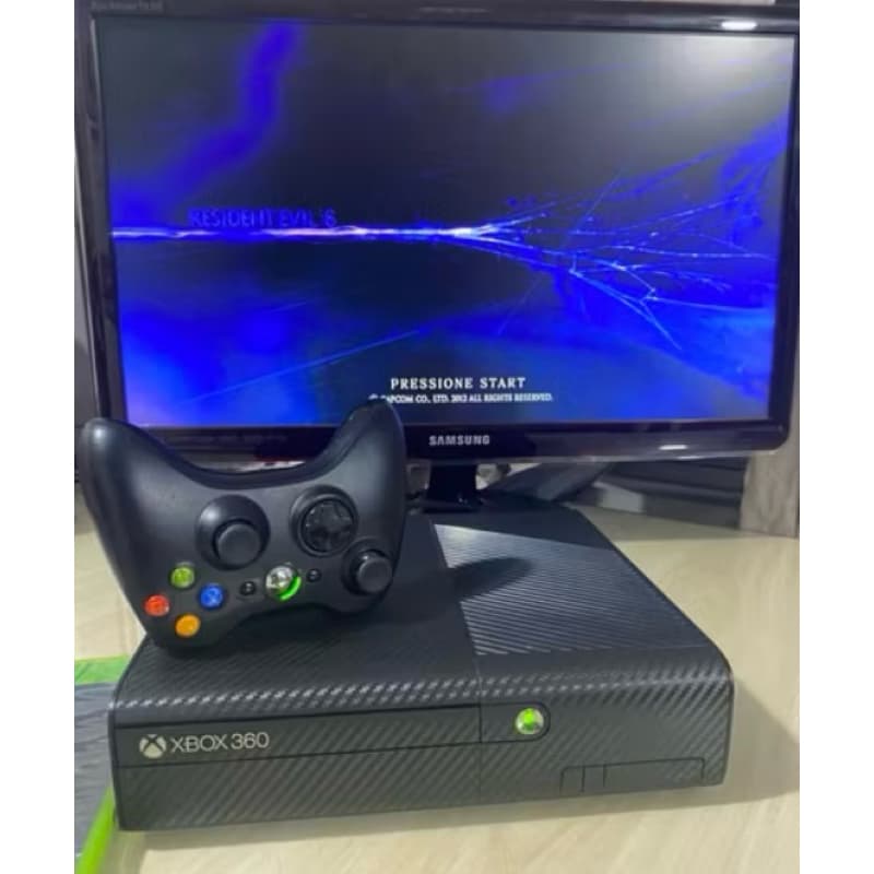 X Box 360 Slim ou Super Slim 01 Controle Original Fonte Cabos + Hd 500 Gb + de 75 Jogos