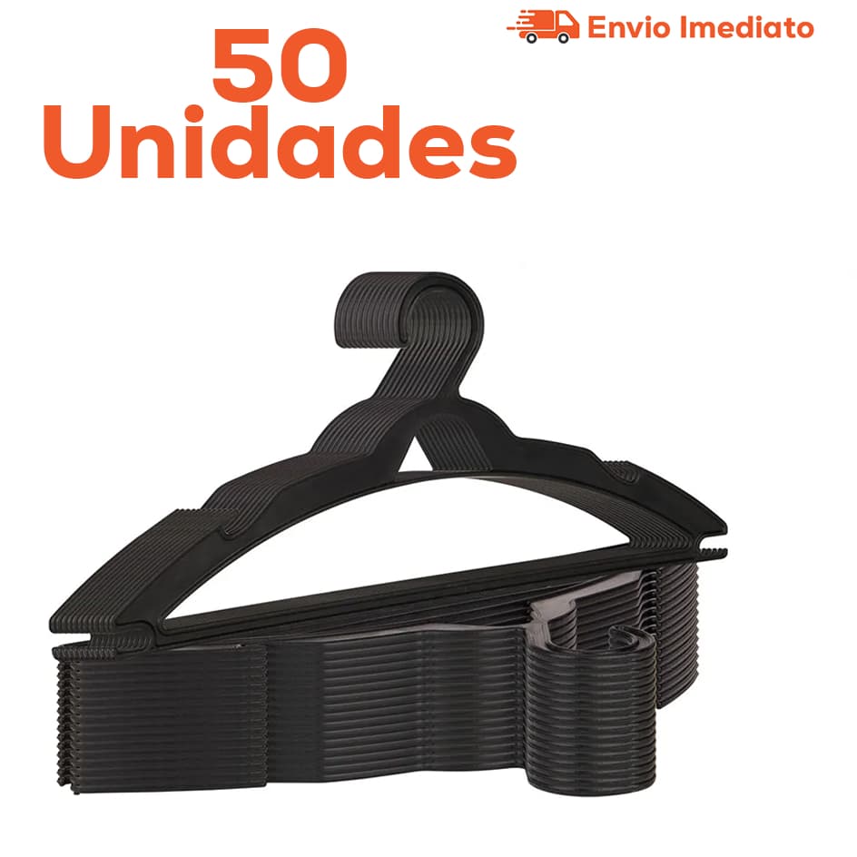 Cabides Adultos Premium 50 Unidades Organizador De Roupas - Envio Imediato