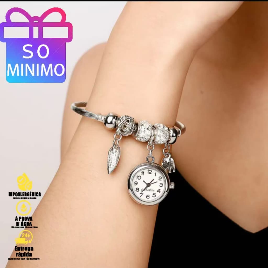 Pulseira de Relógio Coração Fashion, Estilo Europeu e Americano com Design Exclusivo