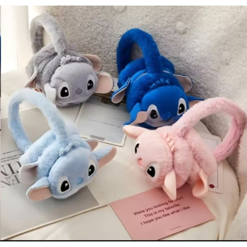 protetor de orelha stich hello kitty aquecedor de ouvido infantil menina