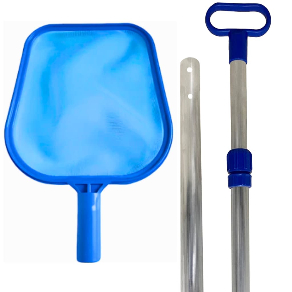 KIT CABO ALUMÍNIO 2MT PENEIRA PLÁSTICA LIMPEZA DE PISCINA