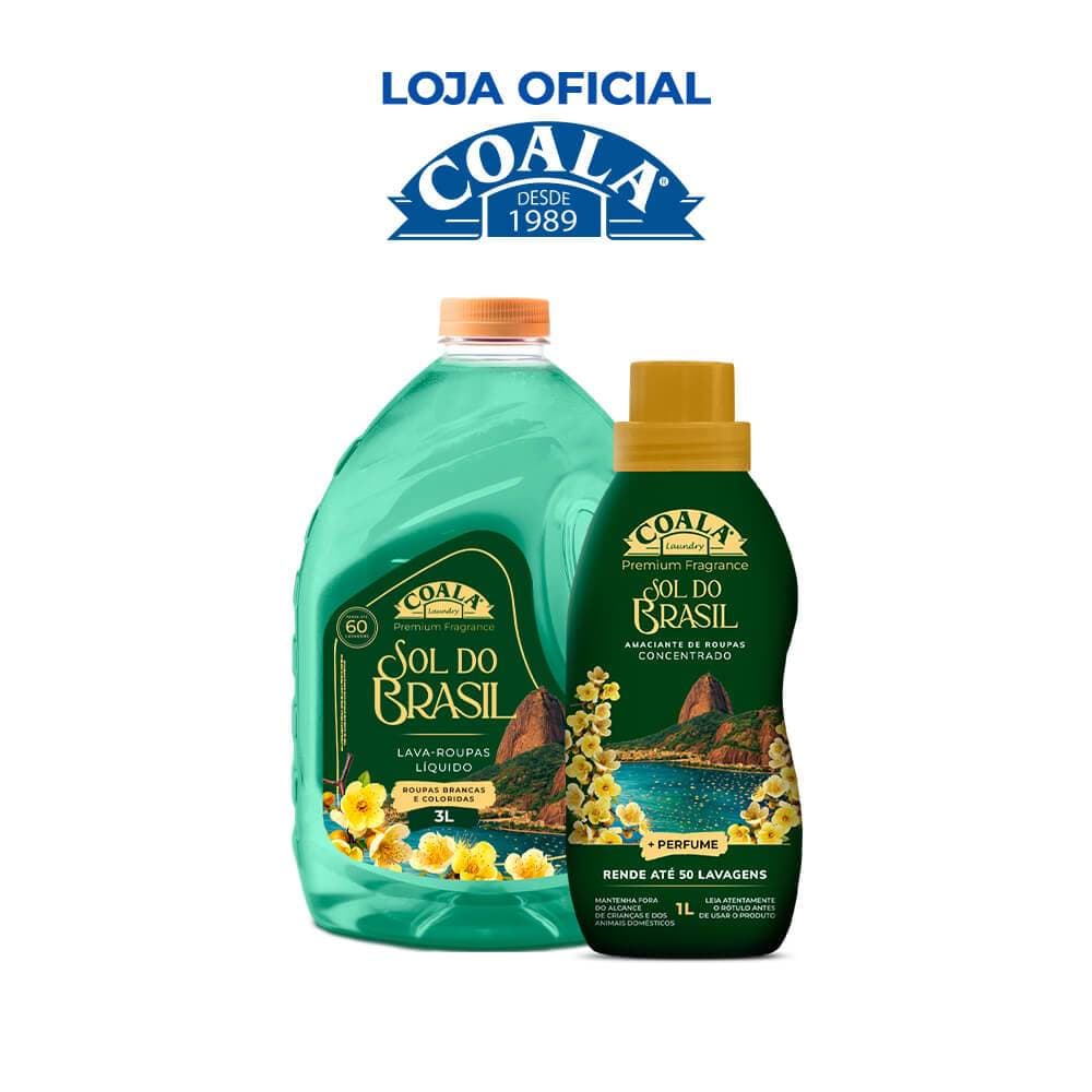 Kit Coala Laundry Sol do Brasil - 1 lava Roupas 3L +1 Amaciante1L