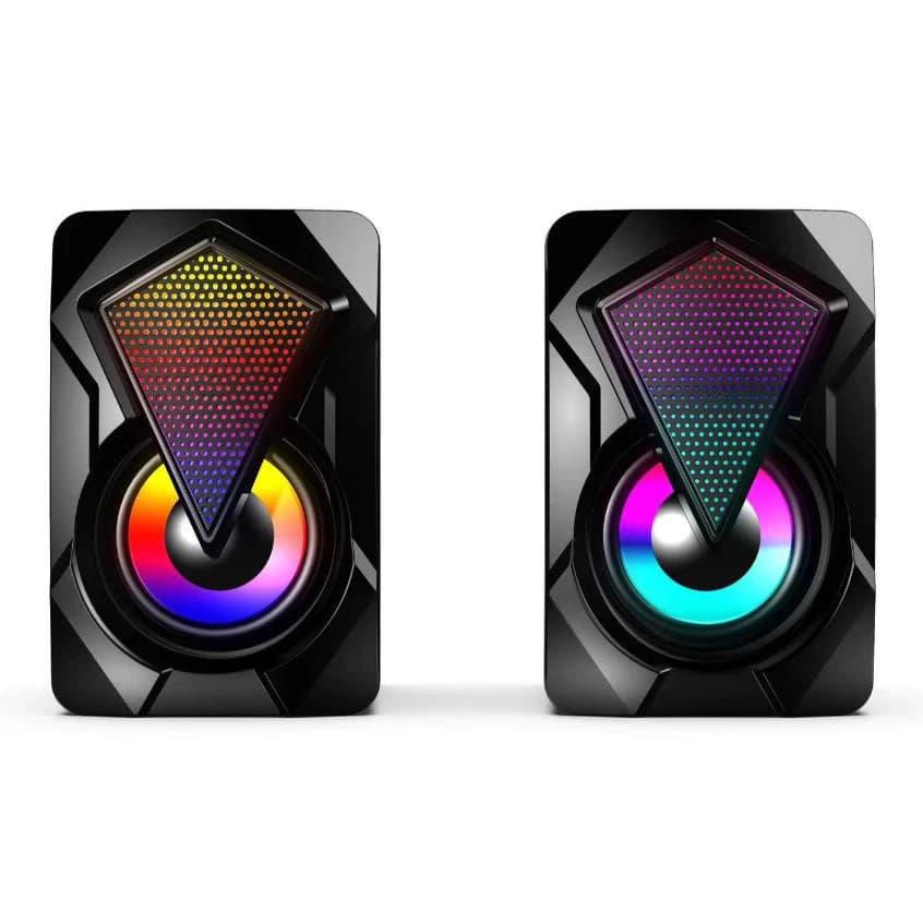 Caixa de Som RGB Led Computador Notebook PC Designer Game 30Wx2 RMS Alto Falante USB Controle Volume