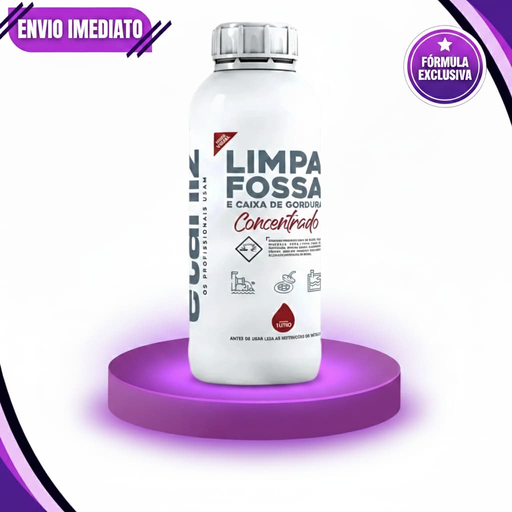 Limpa Fossa Etaniz Desintupior Dissolve Gordura e Crosta 1 Litro ENVIO RÁPIDO