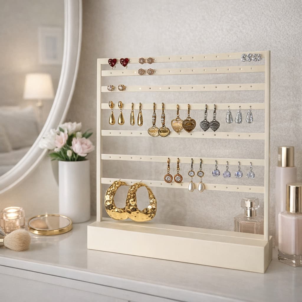 Suporte Organizador de Brincos Moderno Porta Joias Expositor Elegante Pratico Funcional Moderno Luxo