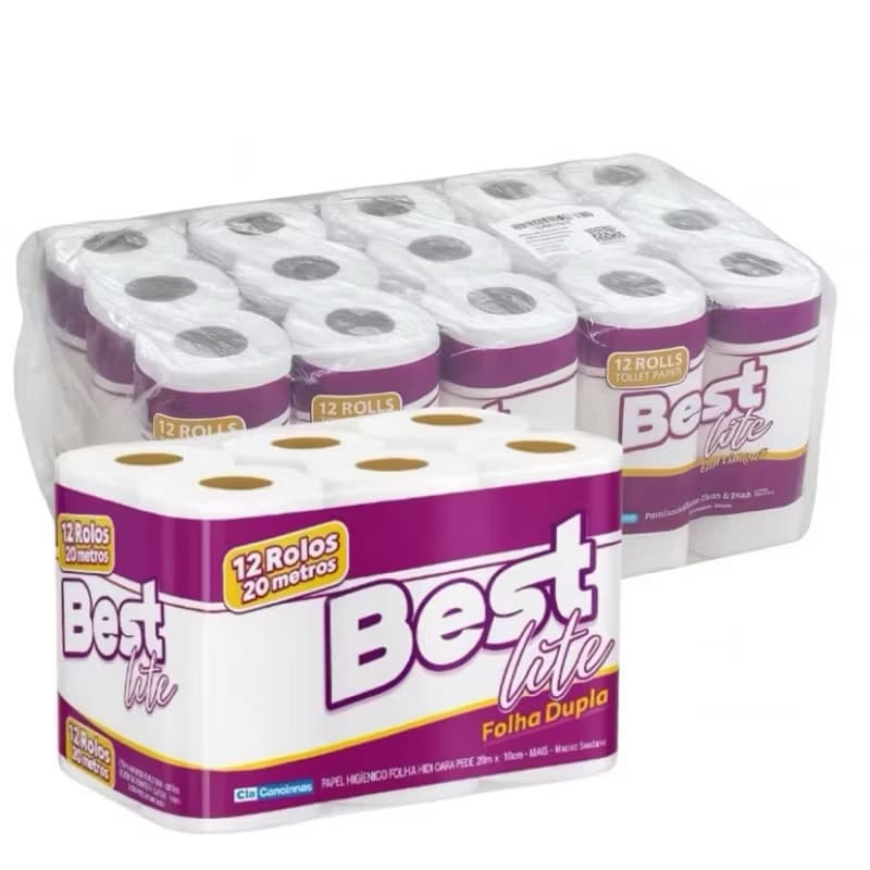 96 rolos papel higiênico folha dupla