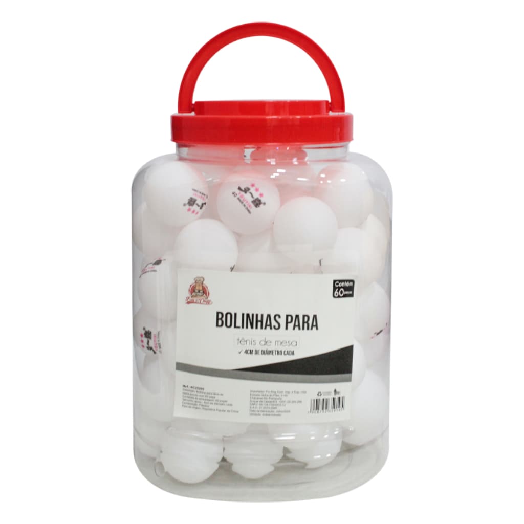 Bolinhas de Ping Pong Tenis de Mesa 60 Unidades Profissional Cor Branca