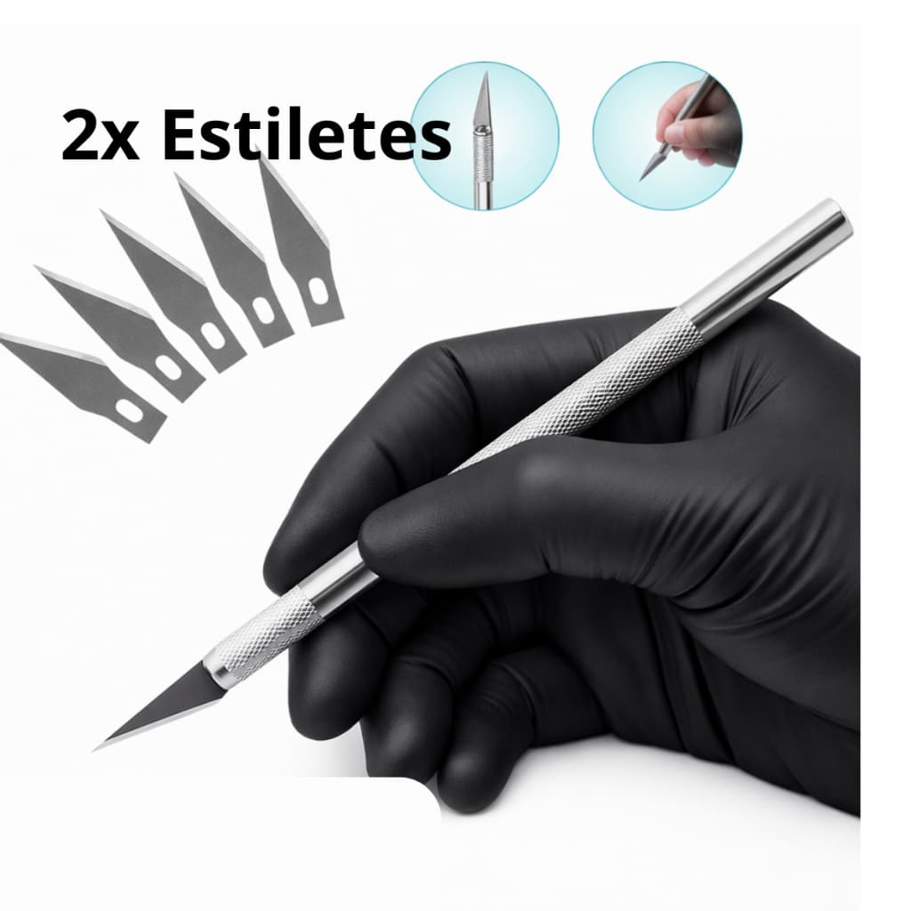 2 Estileste de Precisão Faca Artesanal de aço Inoxidável Tipo Bisturi COR SORTIDA