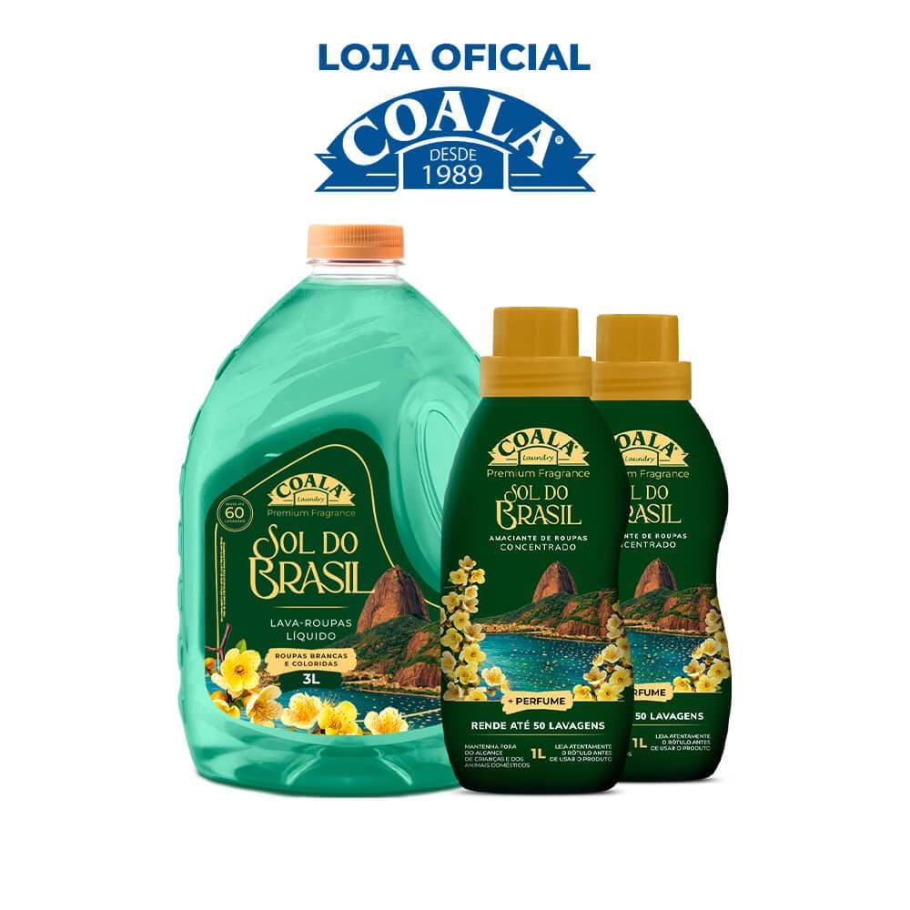 Kit Coala Laundry 1 Lava Roupas 3L + 2 Amaciante - Sol do Brasil
