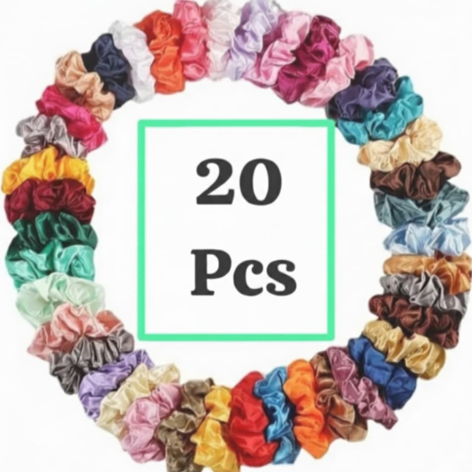 Kit 20 Xuxa de cetim Xuxinha Scrunchie Elástico De Cabelo Diversas CORES Ant-frizz Grande