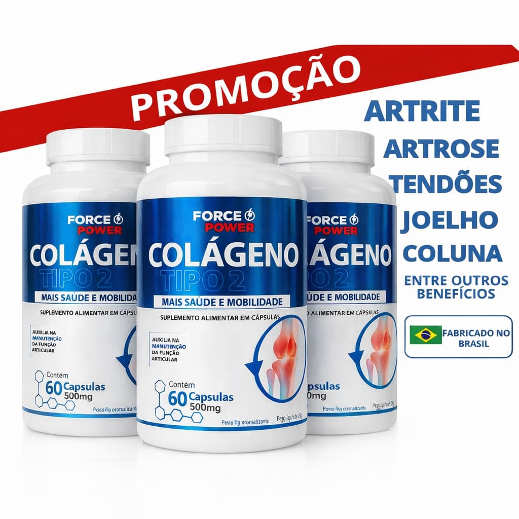03 Colágeno Tipo 2 Não Desnaturado Não Hidrolisado Total 180 cápsulas ( PRODUTO PARA 180 DIAS USO )