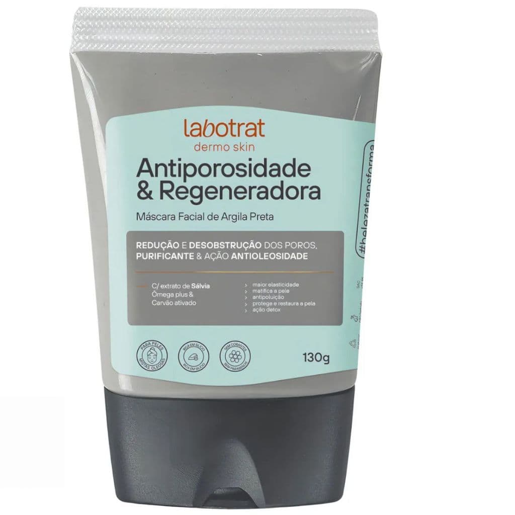 Máscara Facial Rosto Argila Pele Oleosa Detox Revitalizante Labotrat - 130g