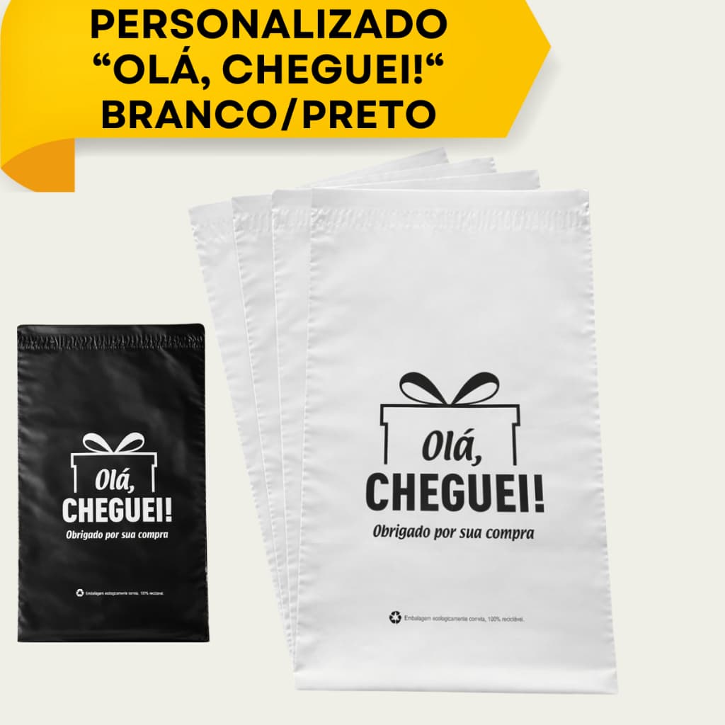 Envelope Segurança Personalizado 50/100/250 Unidades Impresso OLÁ, CHEGUEI! 19x25 20x30