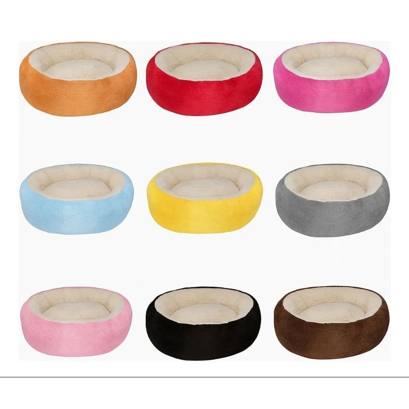 Cama Caminha Redonda de Sherpa para gatos e cachorro Macia, Quentinha e Confortavel