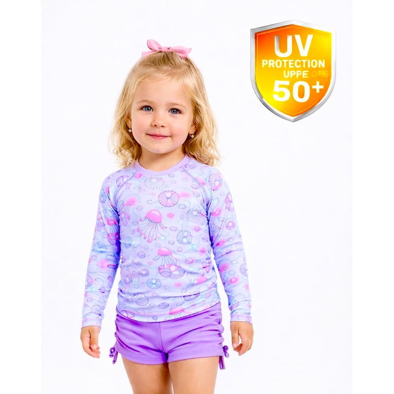 Conjunto UV Moda Praia Infantil Menina do 1 ao 4 anos