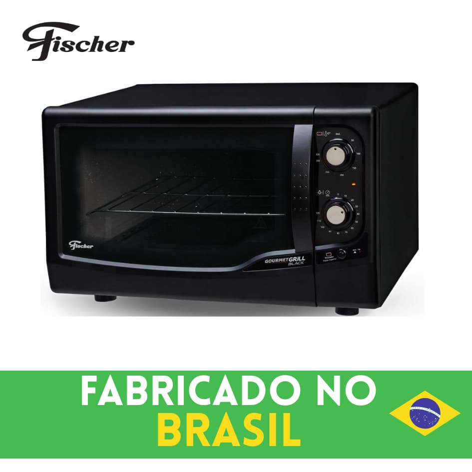 Forno Elétrico Fischer Gourmet Grill 44L Preto Bancada com Dourador e Timer