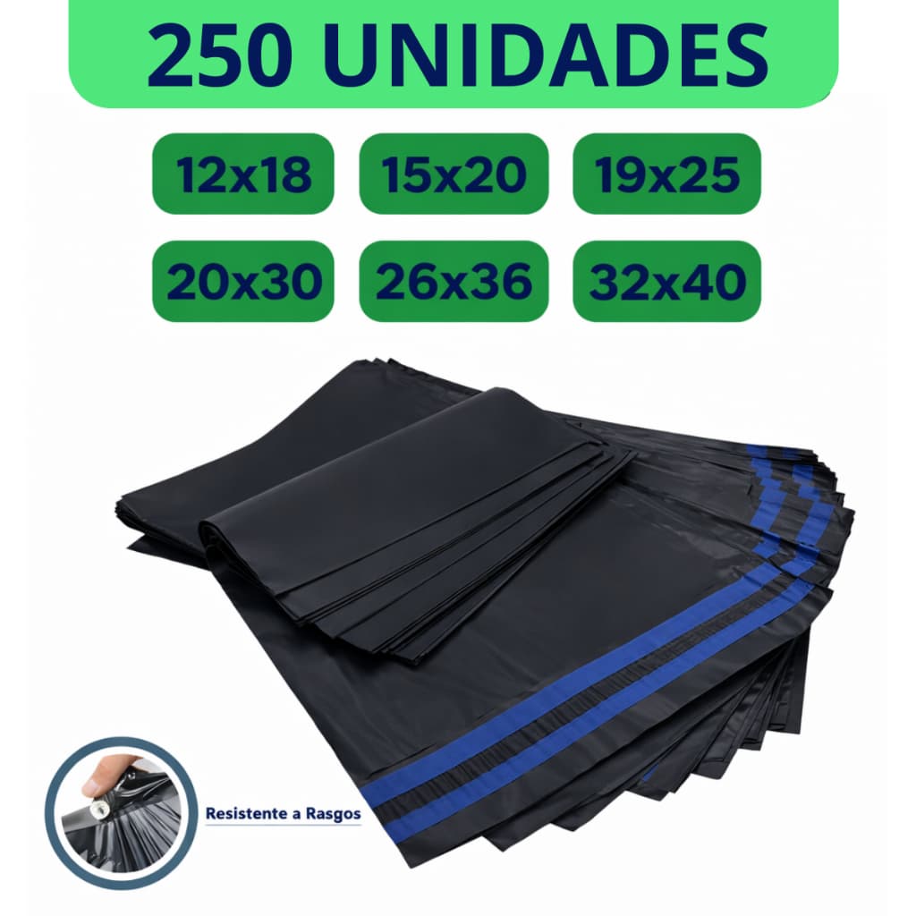 Kit 250 Unidades Envelope de Envio Saco de Envio Cinza Embalagem 12x18 15x20 19x25 20x30 26x36 32x40