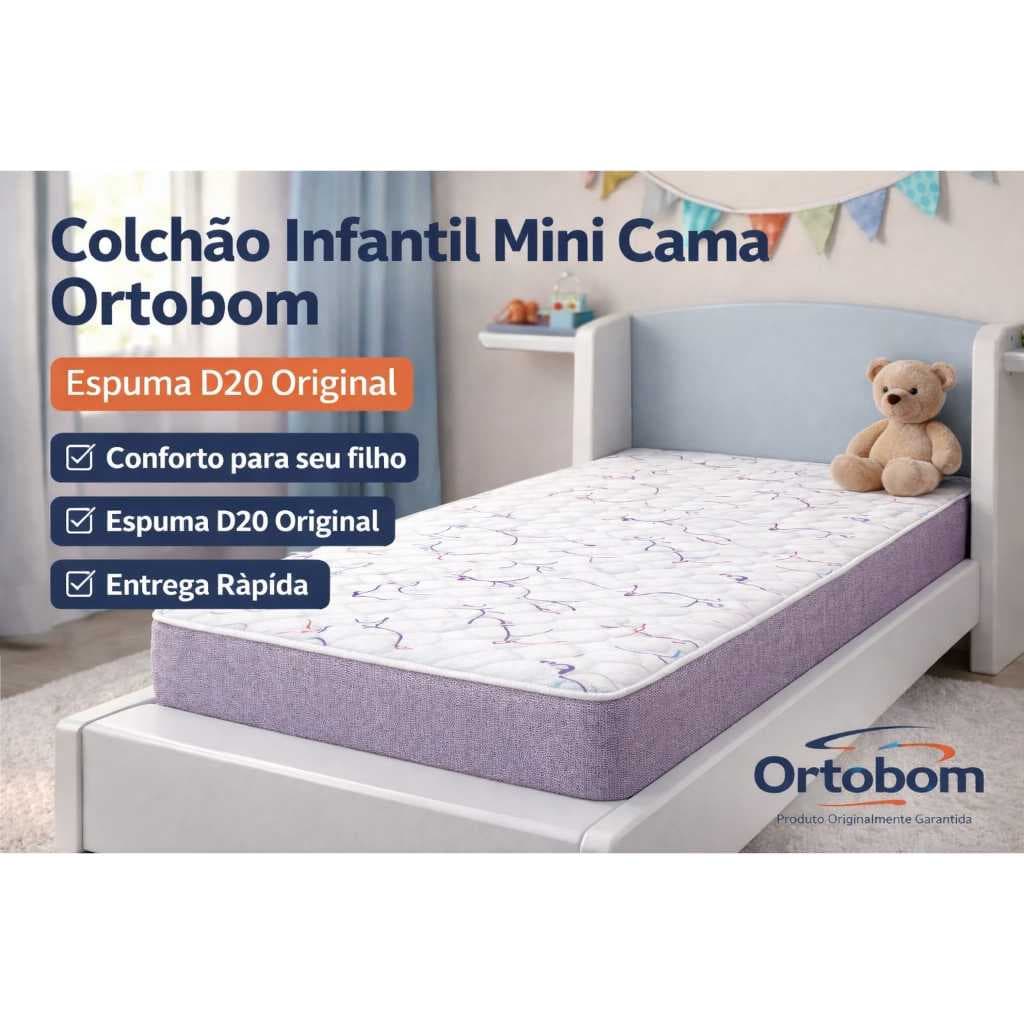 Colchão Mini Cama Infantil Ortobom Physical D20 70x150x12cm Envio Imediato