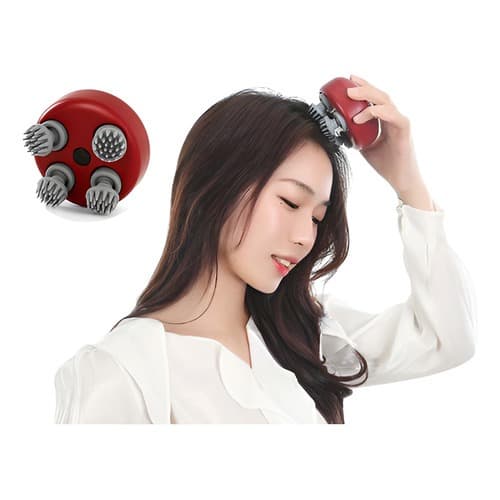 Massageador Elétrico Recarregável Corpo e Cabeça 3 Velocidades 4 Cabeças Bivolt Cores Sortidas