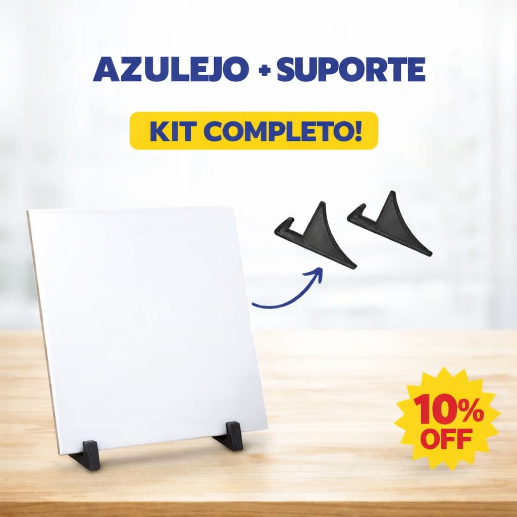 Kit com 10 Azulejos 20x20 + Suportes Inclusos