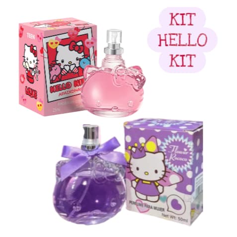 Perfume Hello Kitty kit Estilosa Desodorante 25 ml Colônia Infantil