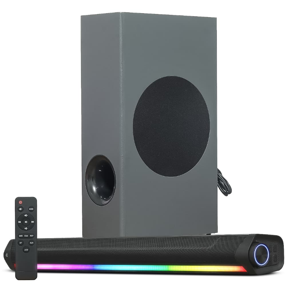 Home Theater Com Subwoofer Soundbar Bluetooth para Smart Tv Caixa De Som Rgb P2 Usb Original Knup