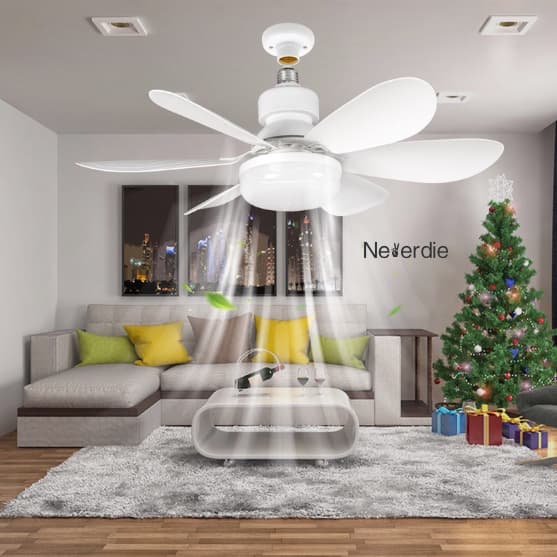 Ventilador de Teto 60w 80w Luz Led 3 Tipos de Luz C/ Controle Remoto Ventilador C/ 6 Hélices Bivolt