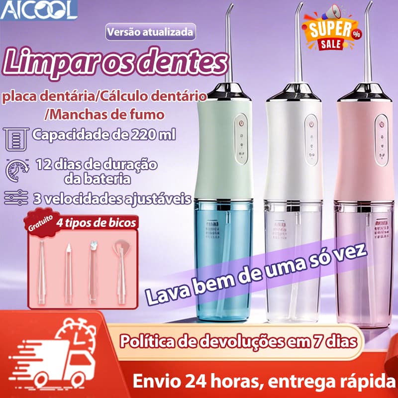 AICOOL Escova de dentes elétrica portátil Limpeza oral por pulsos Elimine o mau hálito